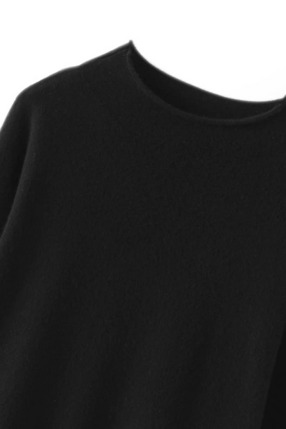 Close-up of a black sweater on a white background