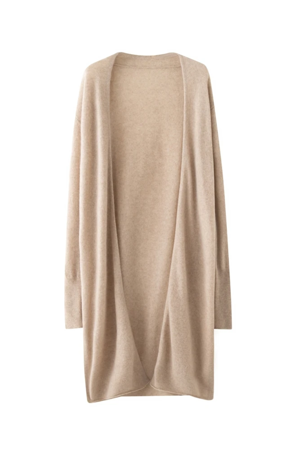 Camel cardigan on a white background