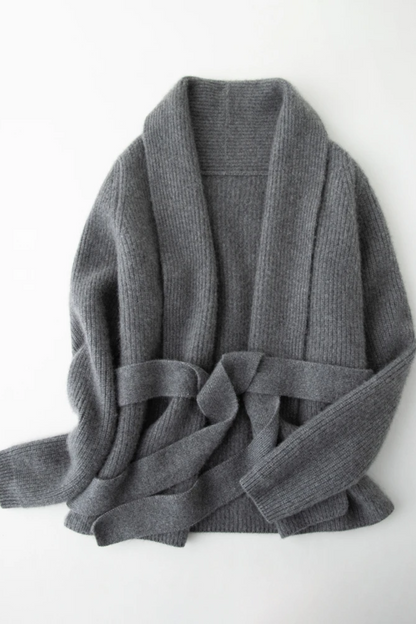 Gray robe cardigan on a white background