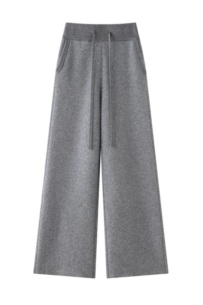 Gray wide-leg pants on a white background